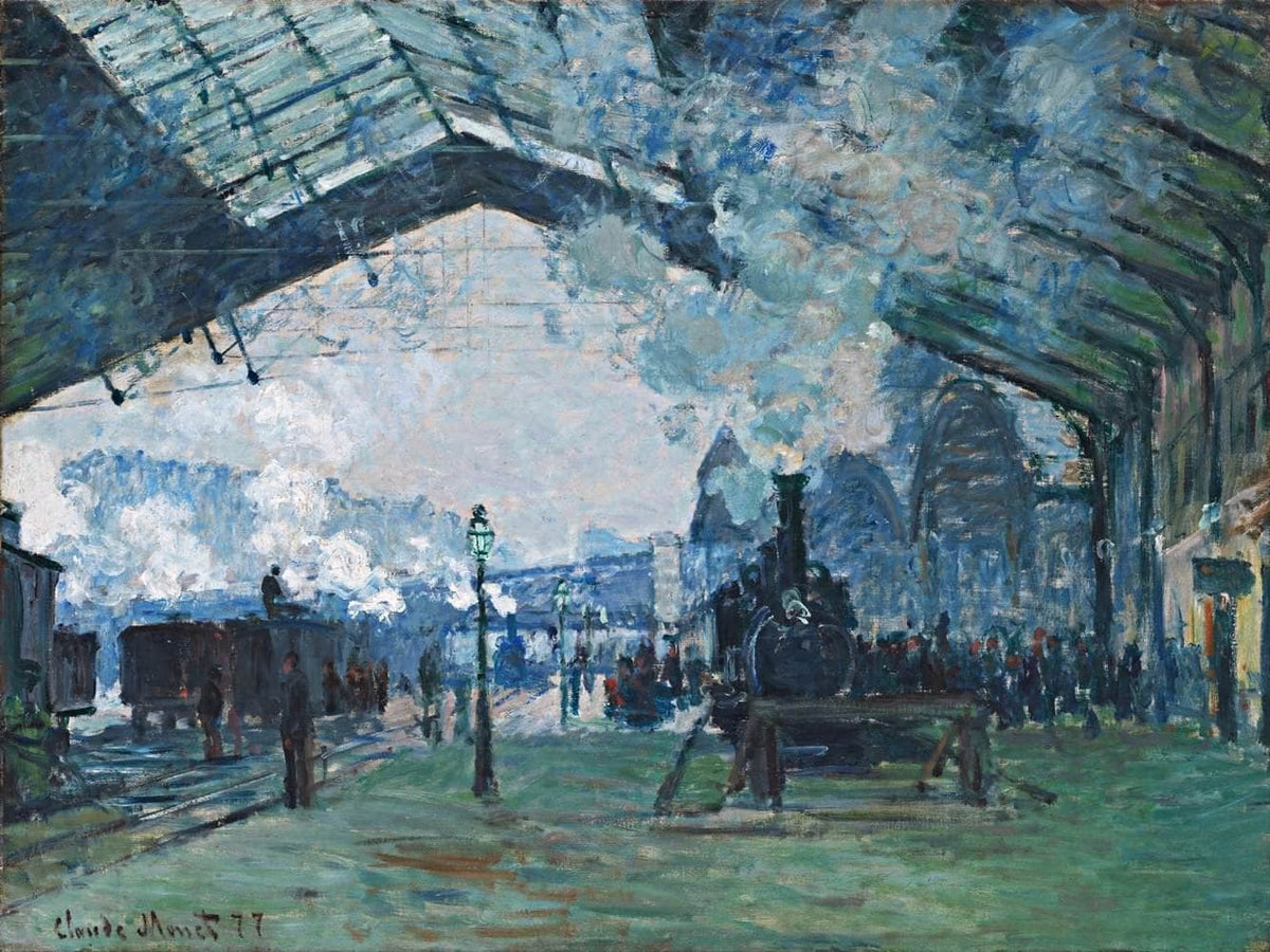 Arrival Of The Normandy Train Painting Claude Monet Canvas Art Fine Art Print