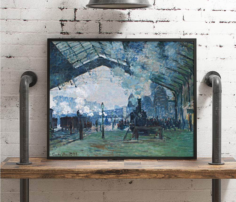 Arrival Of The Normandy Train Painting Claude Monet Canvas Art Fine Art Print