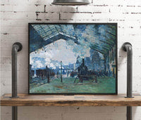 Arrival Of The Normandy Train Painting Claude Monet Canvas Art Fine Art Print
