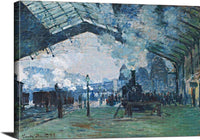 Arrival Of The Normandy Train Painting Claude Monet Canvas Art Fine Art Print