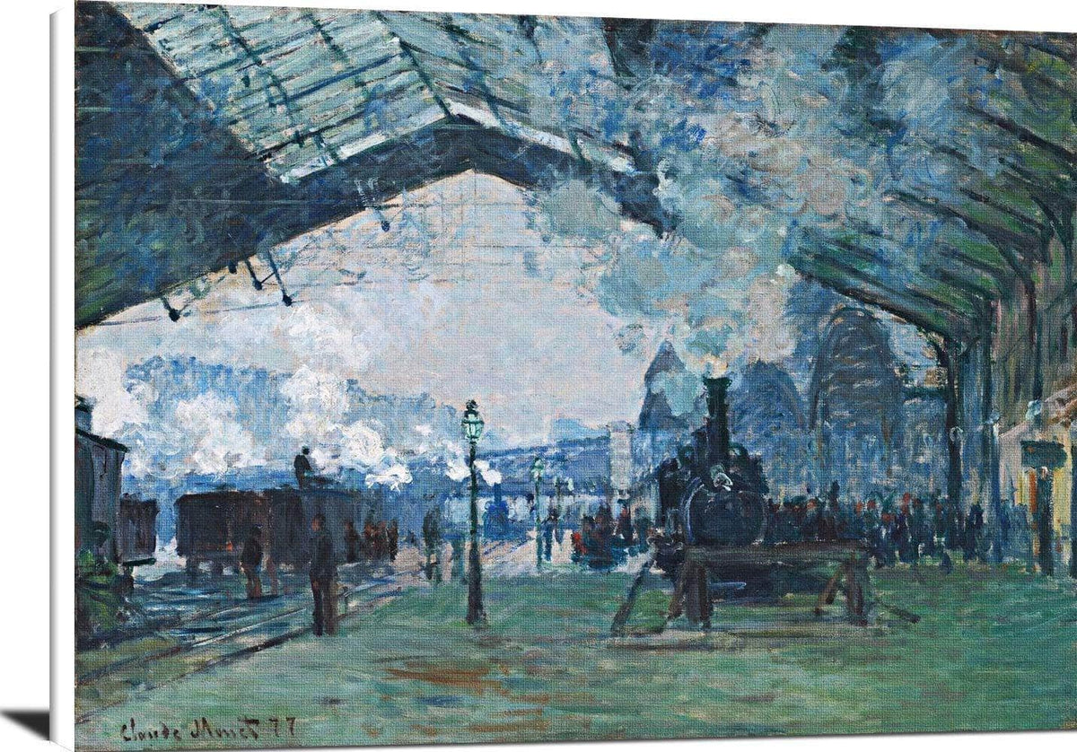 Arrival Of The Normandy Train Painting Claude Monet Canvas Art Fine Art Print