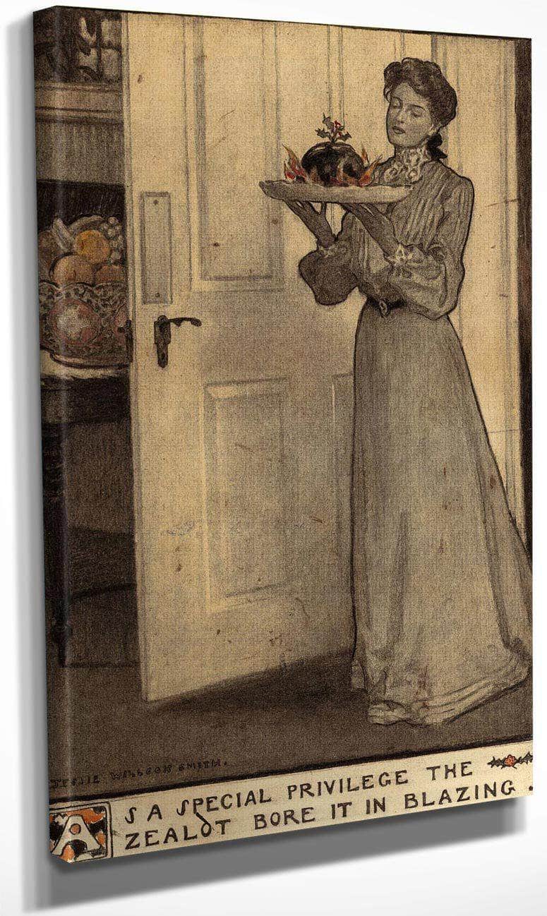 As A Special Privilege The Zealot Bore It In Blazing Scribners Magazine Story Illustration November 1911 1903 By Jessie Willcox Smith Fine Art Print