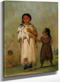 Assiniboin Woman And Child By George Catlin Fine Art Print