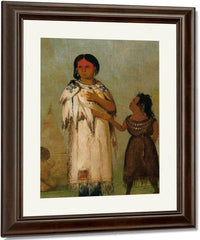 Assiniboin Woman And Child By George Catlin Fine Art Print