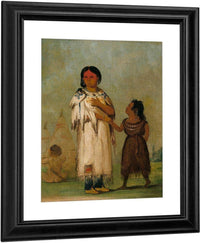 Assiniboin Woman And Child By George Catlin Fine Art Print