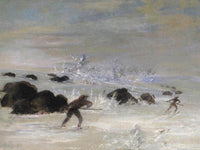 Assiniboine Indians Pursuing Buffalo On Snowshoes By George Catlin Fine Art Print