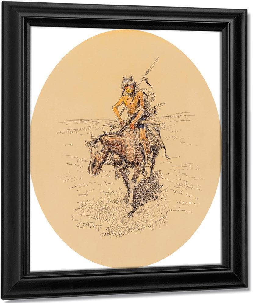Assiniboine Warrior 1922 By Charles Marion Russell Fine Art Print