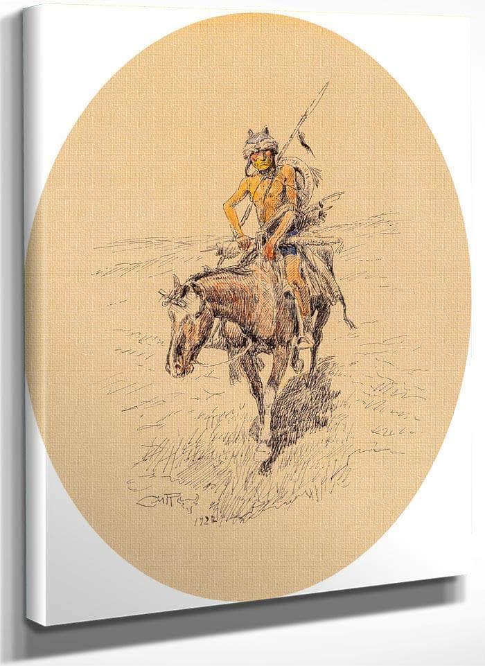 Assiniboine Warrior 1922 By Charles Marion Russell Fine Art Print
