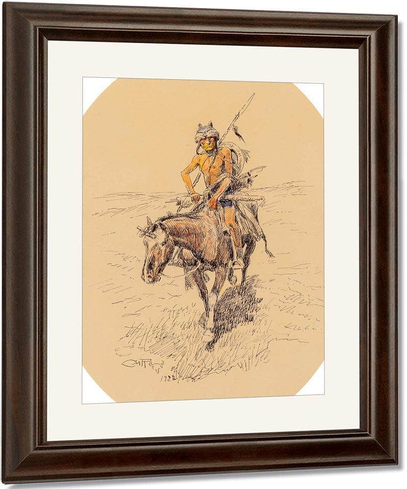Assiniboine Warrior 1922 By Charles Marion Russell Fine Art Print
