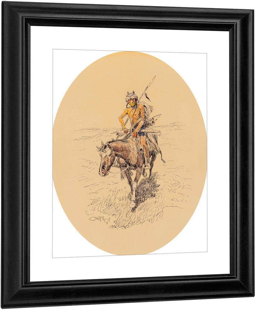 Assiniboine Warrior 1922 By Charles Marion Russell Fine Art Print
