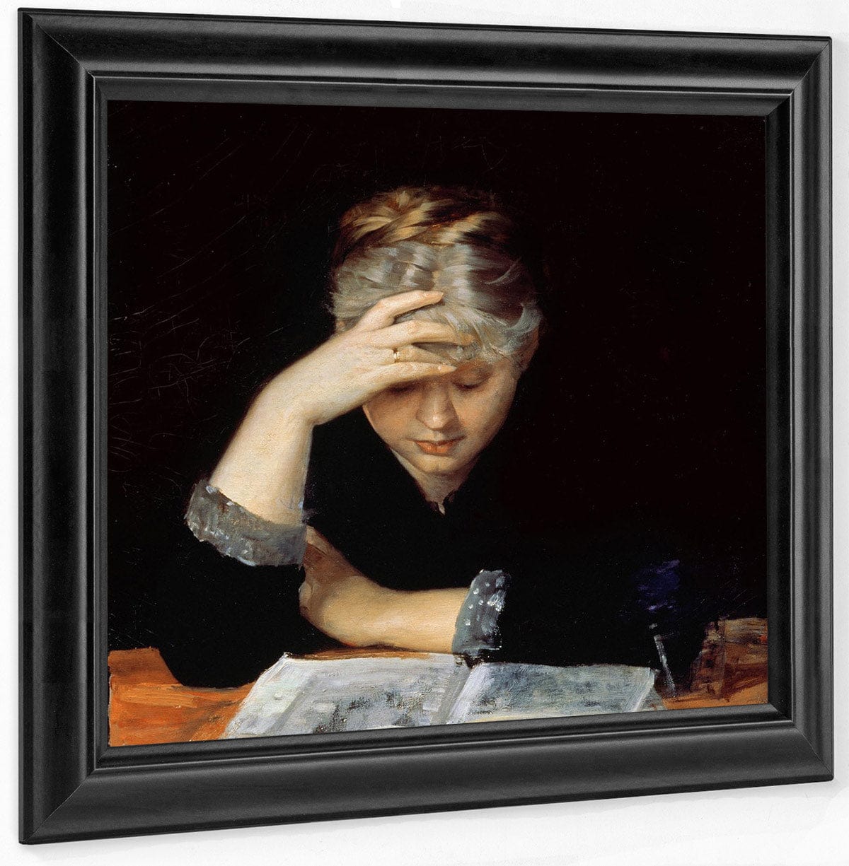 At A Book 1882 By Marie Bashkirtseff Fine Art Print