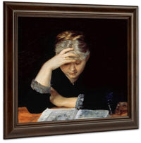 At A Book 1882 By Marie Bashkirtseff Fine Art Print