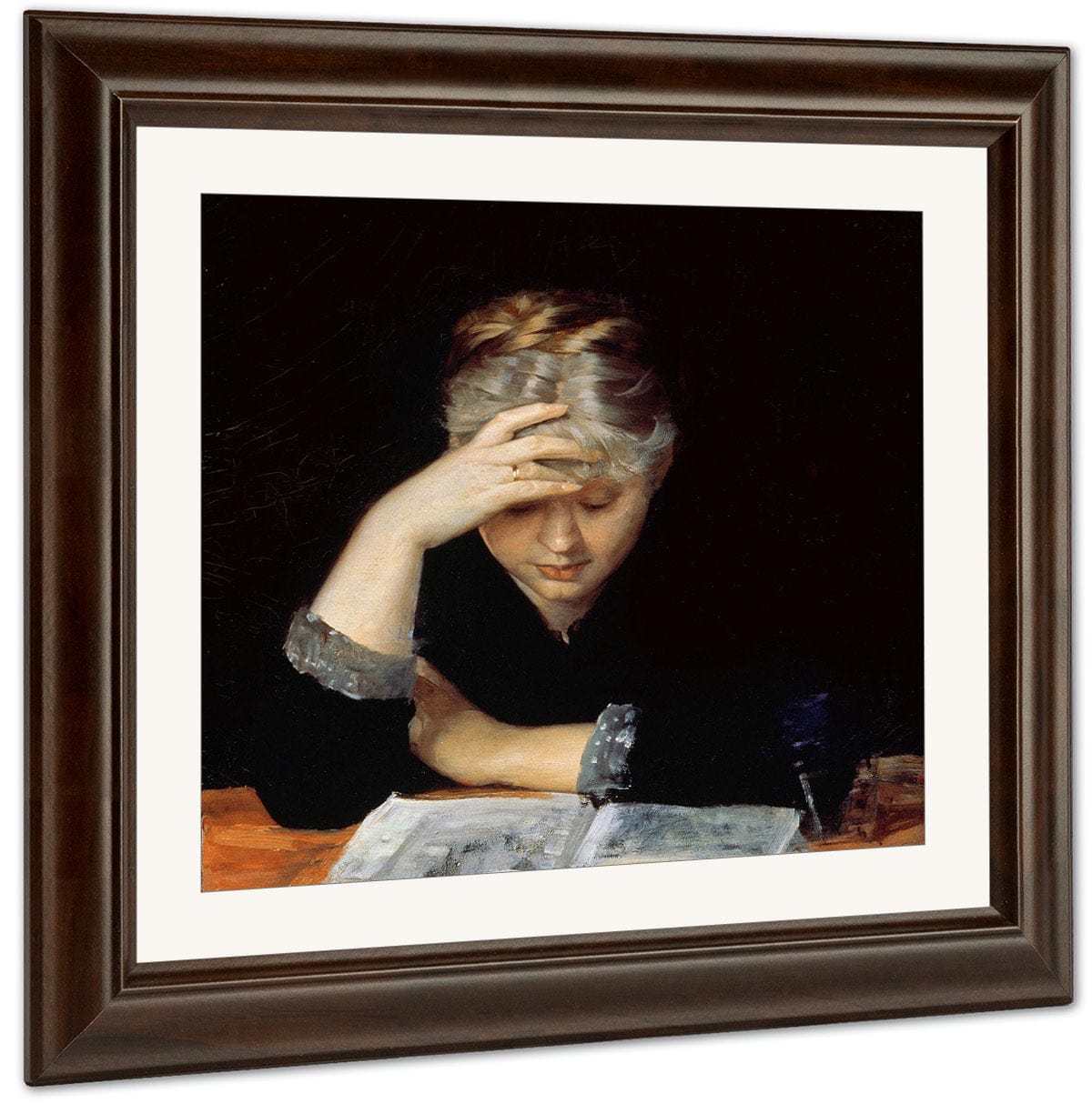 At A Book 1882 By Marie Bashkirtseff Fine Art Print