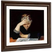 At A Book 1882 By Marie Bashkirtseff Fine Art Print