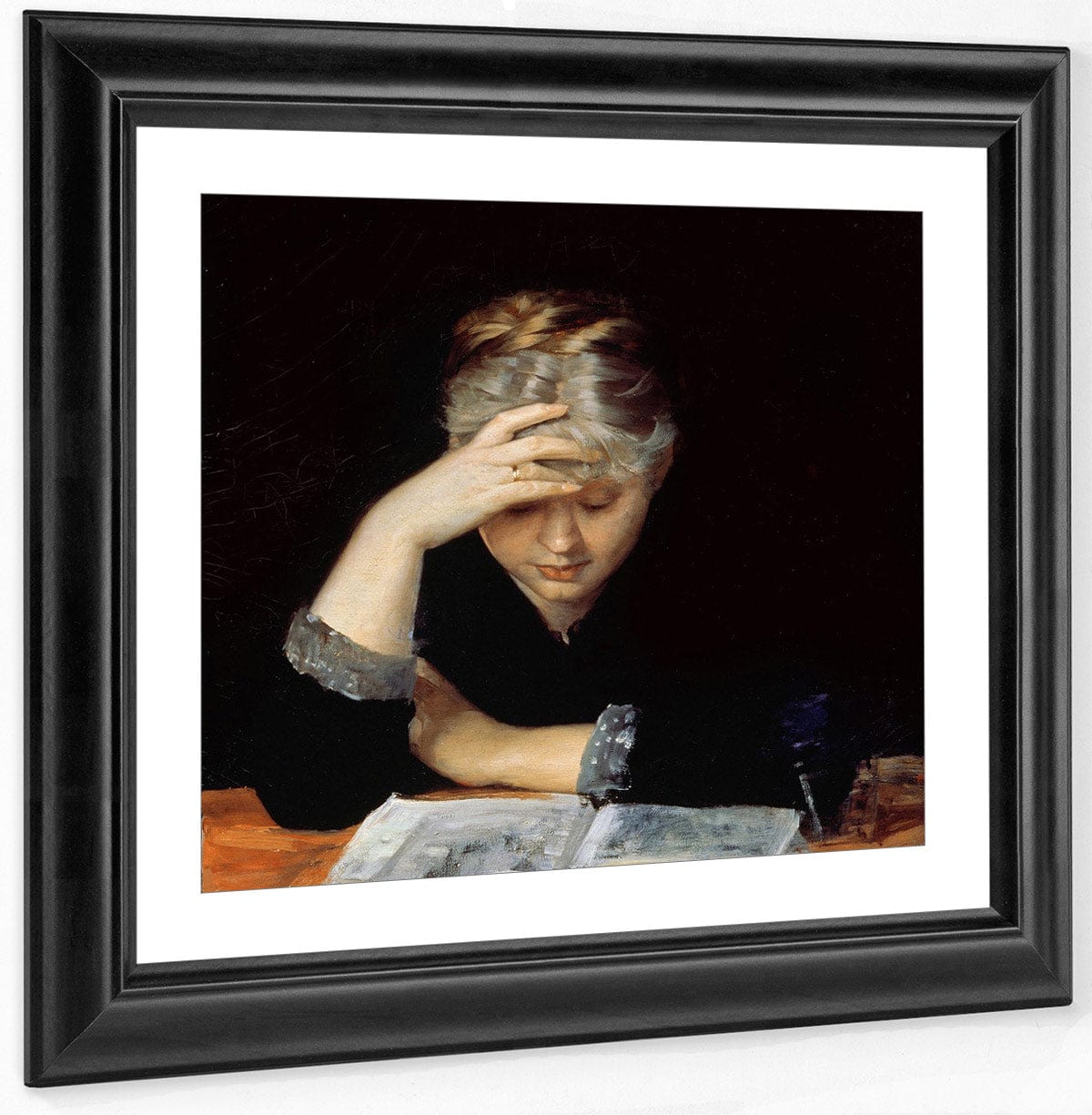 At A Book 1882 By Marie Bashkirtseff Fine Art Print