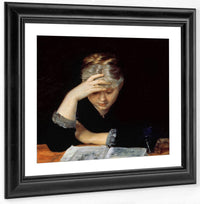 At A Book 1882 By Marie Bashkirtseff Fine Art Print