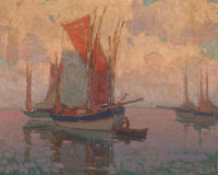 At Anchor, Tuna Boats, Brittany, France By  Edgar Payne Fine Art Print