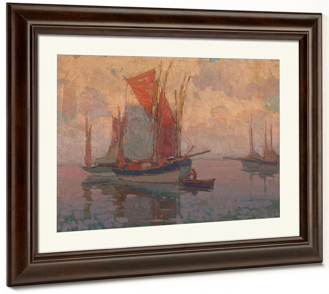 At Anchor, Tuna Boats, Brittany, France By  Edgar Payne Fine Art Print
