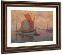 At Anchor, Tuna Boats, Brittany, France By  Edgar Payne Fine Art Print
