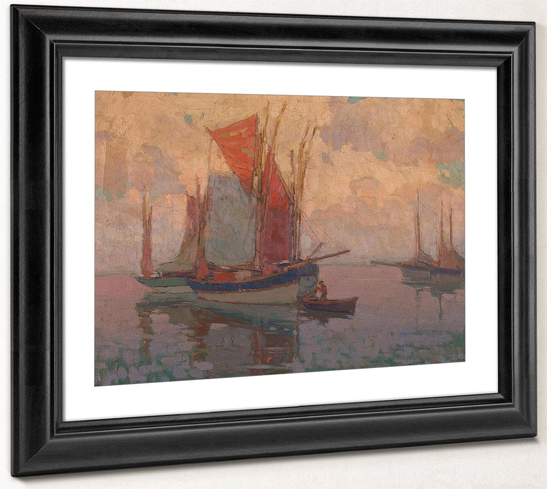 At Anchor, Tuna Boats, Brittany, France By  Edgar Payne Fine Art Print