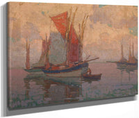 At Anchor, Tuna Boats, Brittany, France By  Edgar Payne Fine Art Print