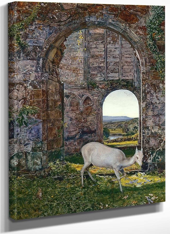 At Bolton White Doe Of Rylstone By John William Inchbold Fine Art Print
