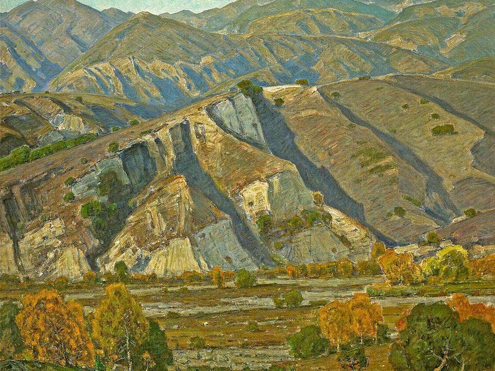 At The Base Of The Mountains By William Wendt Fine Art Print