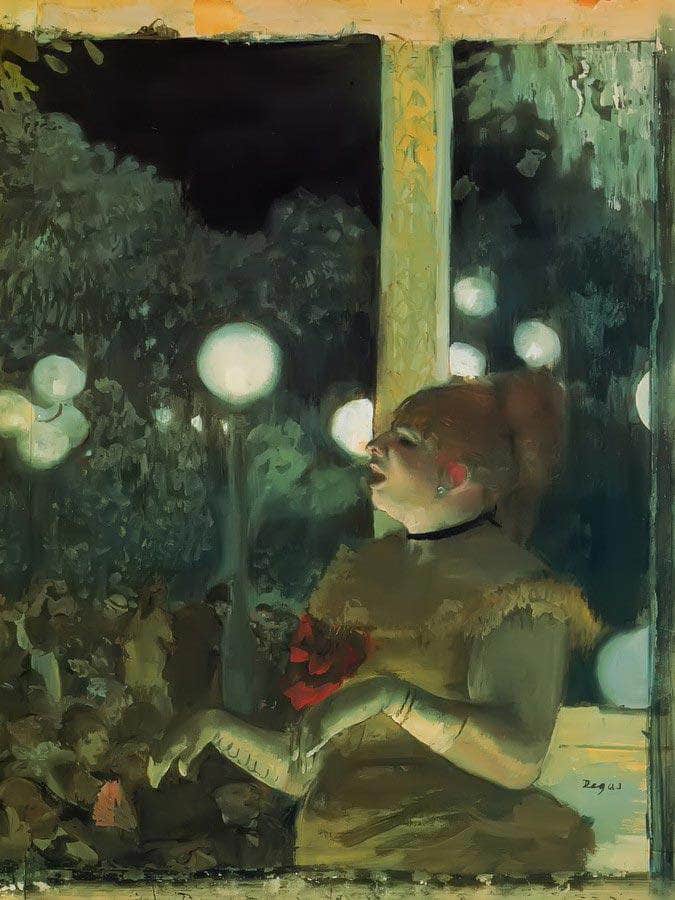 At The Cafe Concert By Edgar Degas Fine Art Print