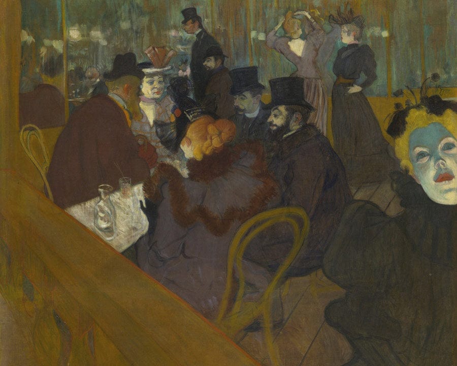 At The Moulin Rouge By Henri Marie Raymond De Toulouse Lautrec Monfa Fine Art Print