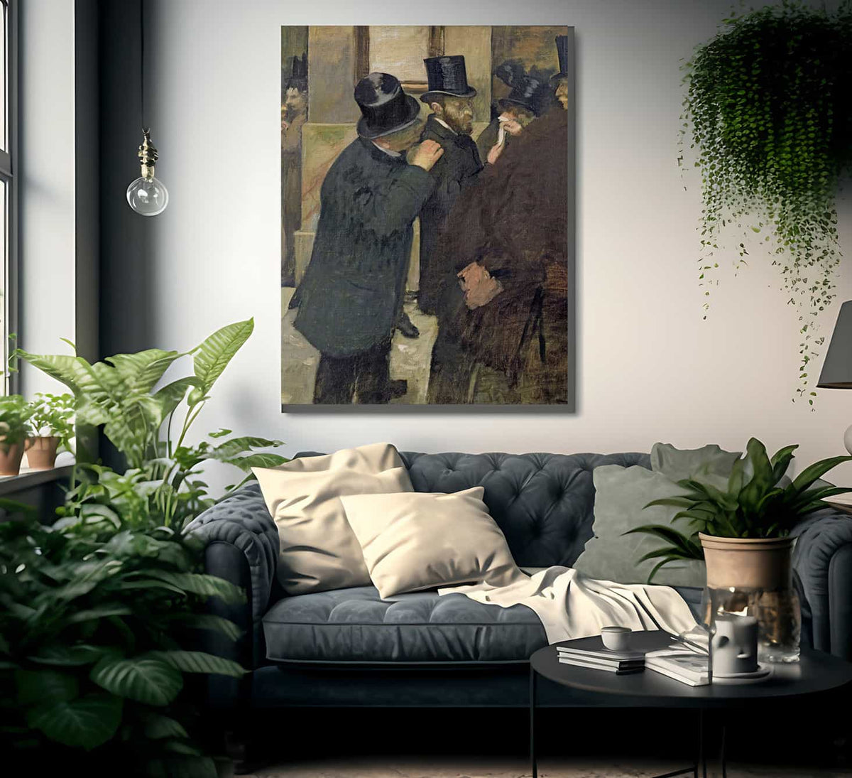 At The Stock Exchange By Edgar Degas Fine Art Print