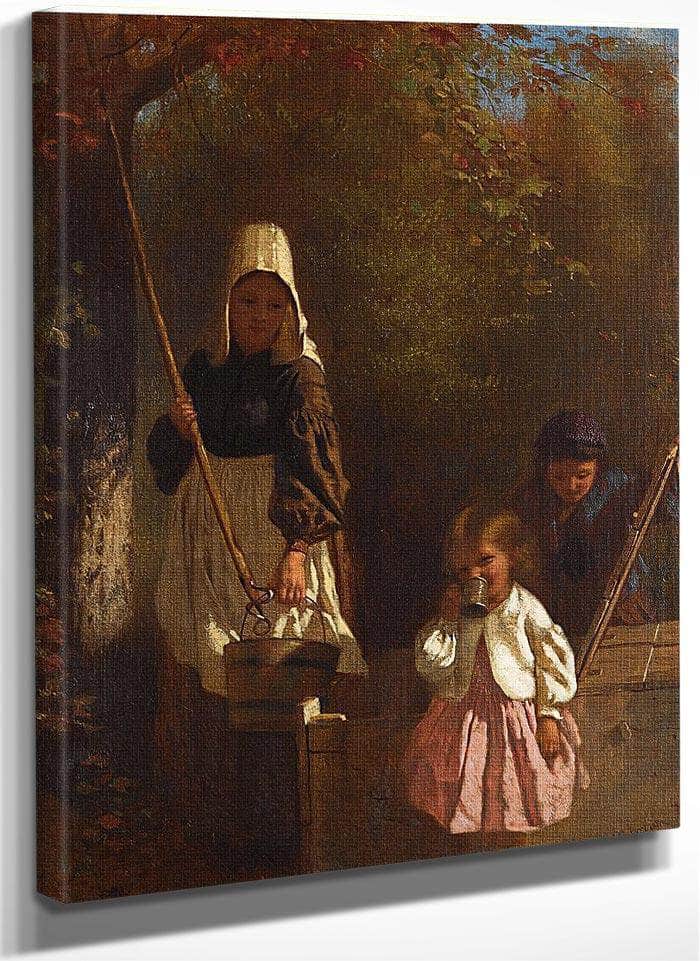 At The Well By John George Brown Fine Art Print