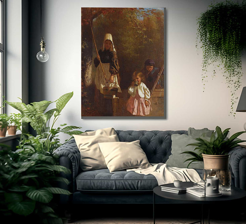 At The Well By John George Brown Fine Art Print