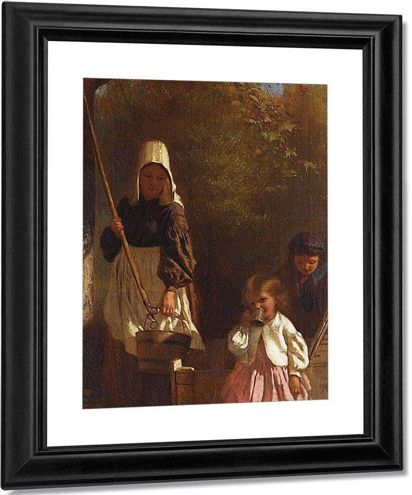 At The Well By John George Brown Fine Art Print