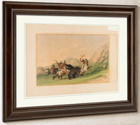 Attacking The Grizzly Bear  No. 19 By George Catlin Fine Art Print