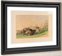 Attacking The Grizzly Bear  No. 19 By George Catlin Fine Art Print