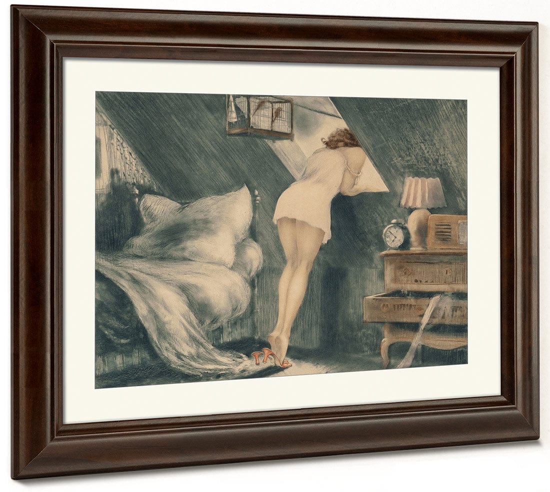 Attic Room 1940 By Louis Icart Fine Art Print