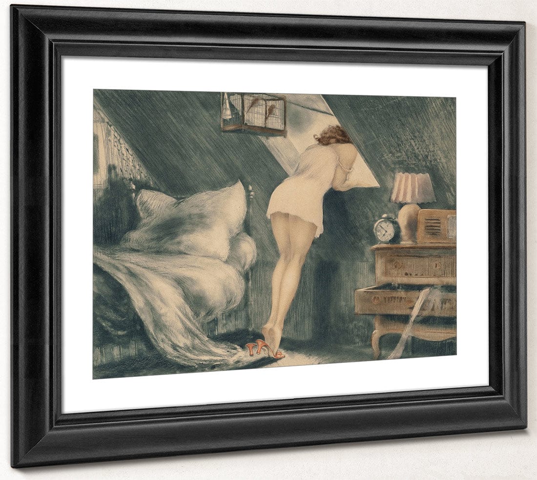 Attic Room 1940 By Louis Icart Fine Art Print