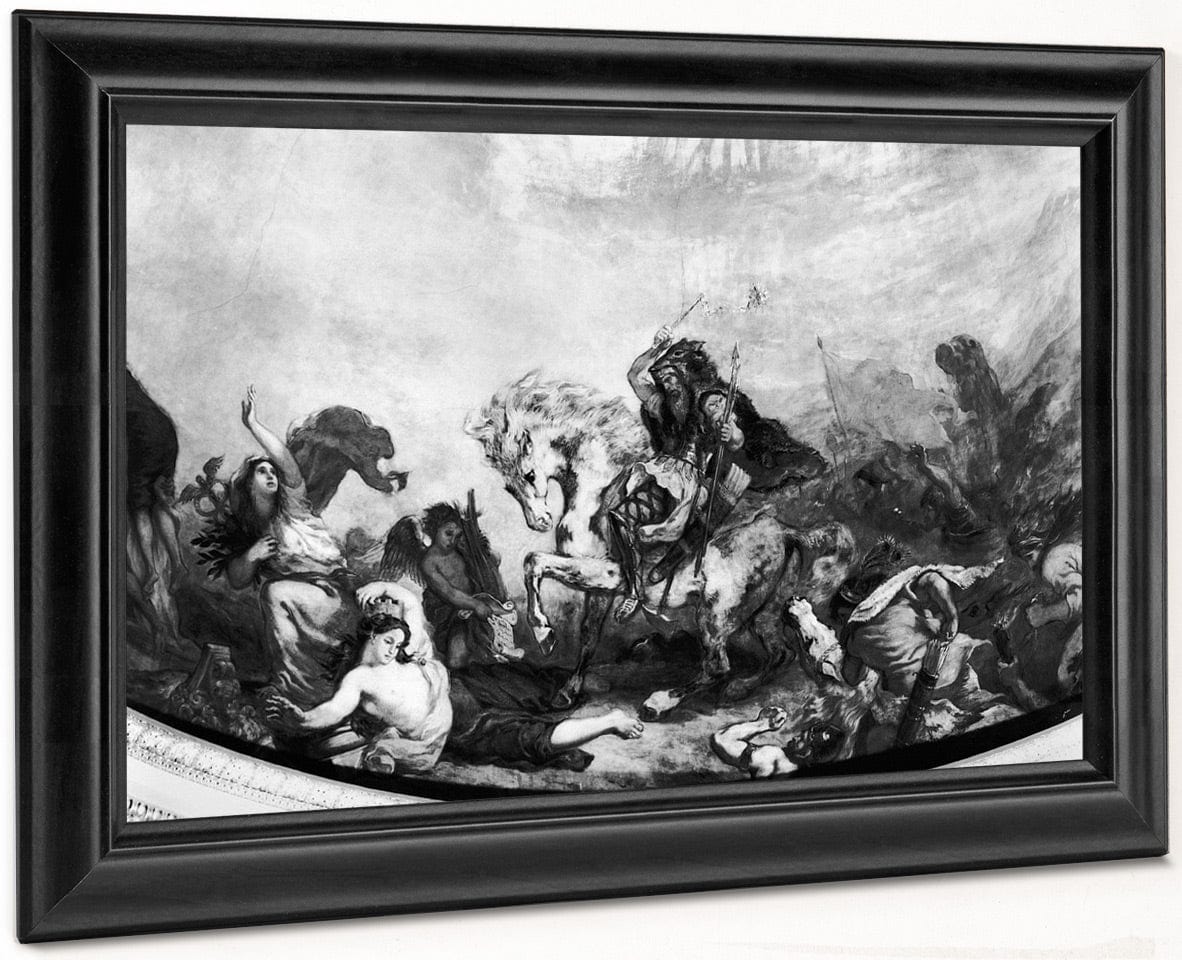 Attila The Hun (C.406 453) And His Hordes Overrunning Italy And The Arts By Ferdinand Victor Eugene Delacroix Fine Art Print