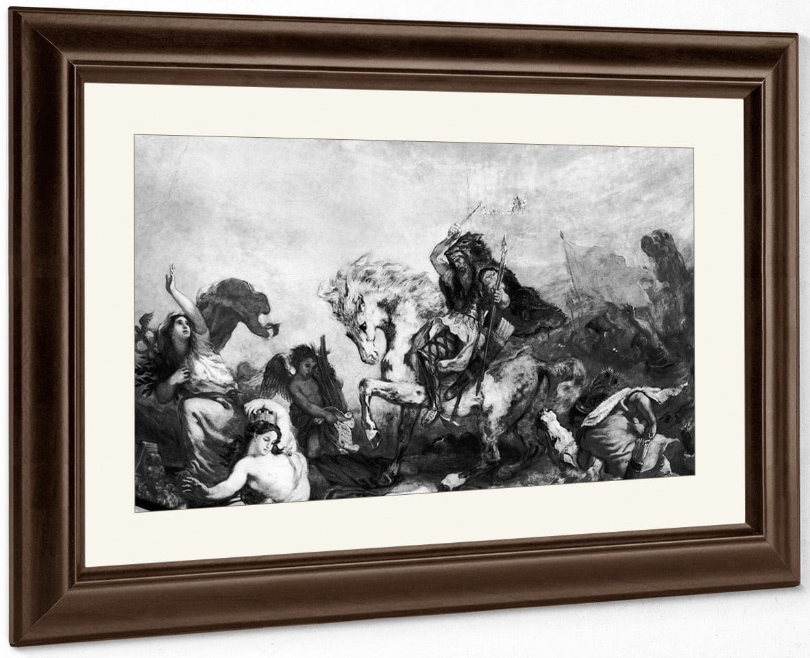 Attila The Hun (C.406 453) And His Hordes Overrunning Italy And The Arts By Ferdinand Victor Eugene Delacroix Fine Art Print