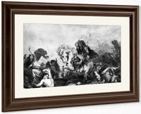 Attila The Hun (C.406 453) And His Hordes Overrunning Italy And The Arts By Ferdinand Victor Eugene Delacroix Fine Art Print