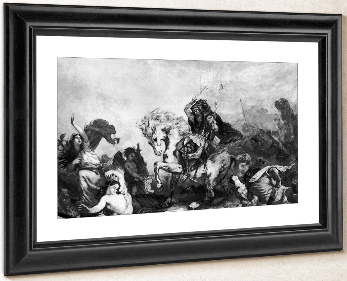 Attila The Hun (C.406 453) And His Hordes Overrunning Italy And The Arts By Ferdinand Victor Eugene Delacroix Fine Art Print