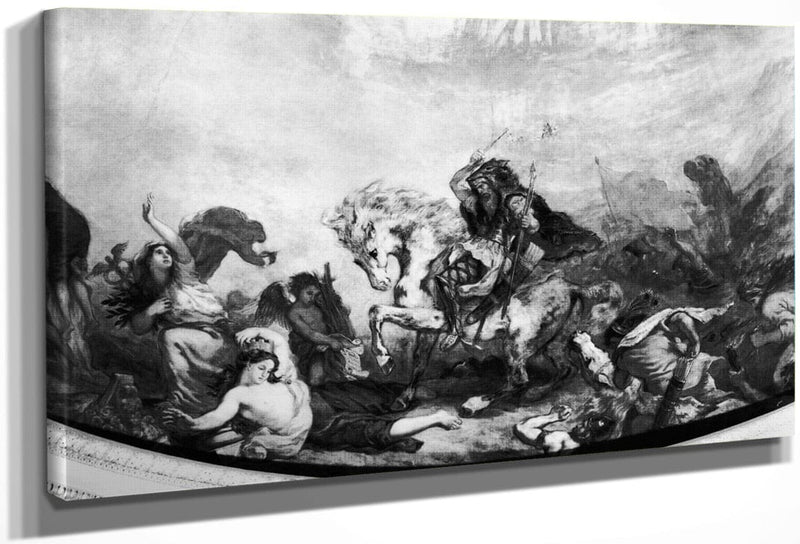 Attila The Hun (C.406 453) And His Hordes Overrunning Italy And The Arts By Ferdinand Victor Eugene Delacroix Fine Art Print