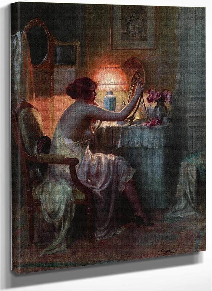 Au Boudoir By Enjolras Delphin Fine Art Print
