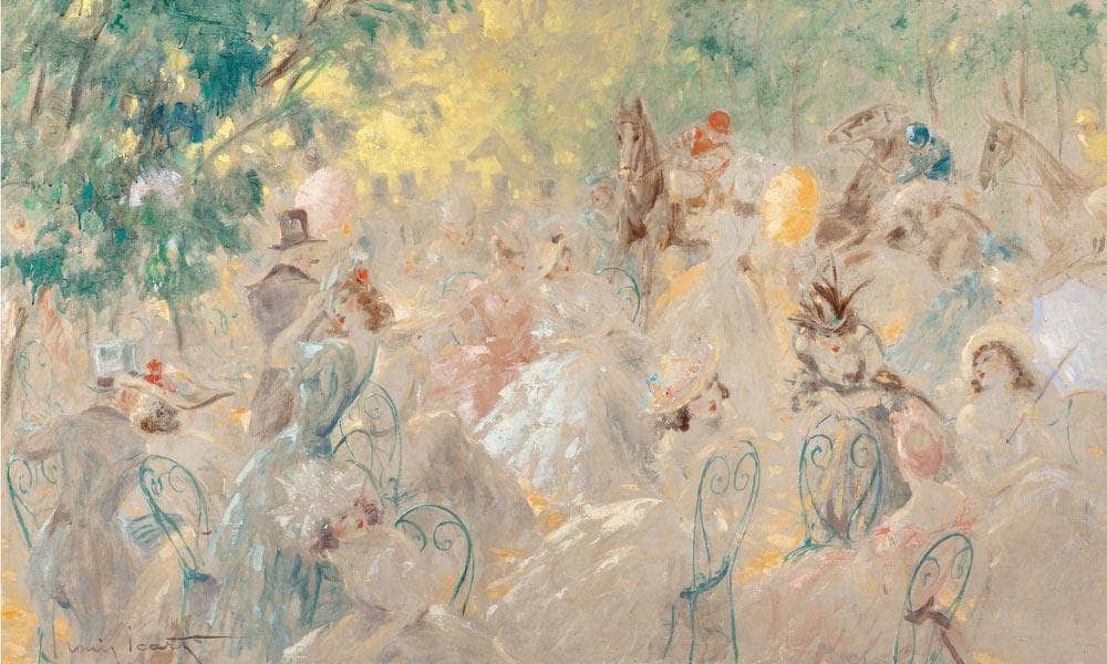 Au Pesage Circa 1930 By Louis Icart Fine Art Print