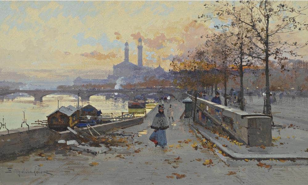 Au Quai By Eugene Galien Laloue Fine Art Print