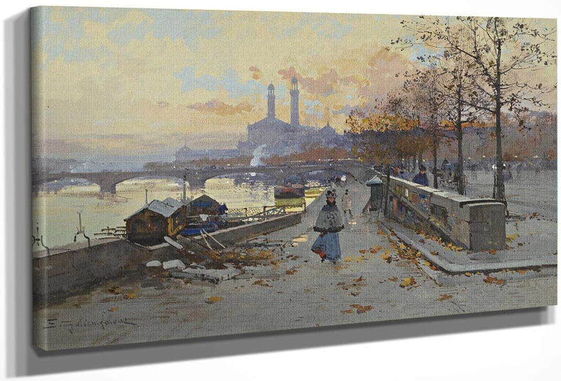Au Quai By Eugene Galien Laloue Fine Art Print