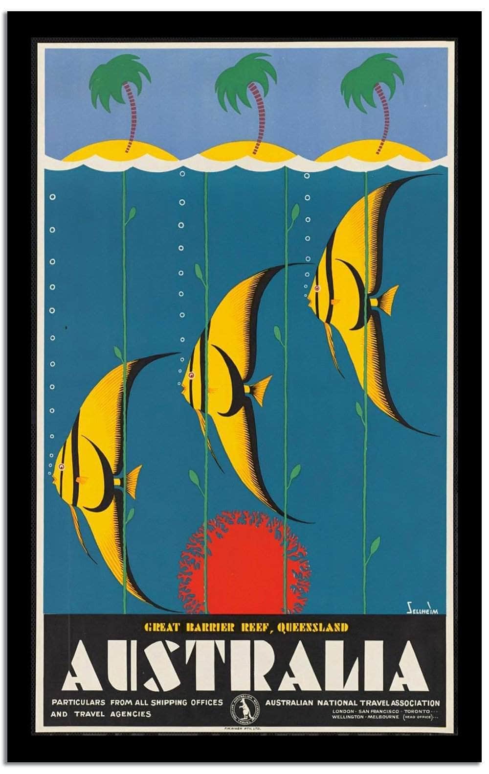 Australia  Vintage Posterd Fine Art Print