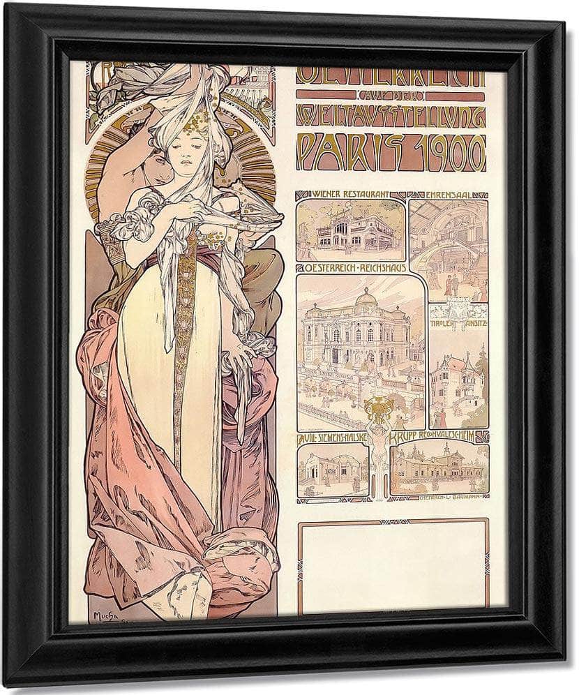 Austria At The World Exhibition By Alphonse Mucha Fine Art Print