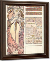 Austria At The World Exhibition By Alphonse Mucha Fine Art Print