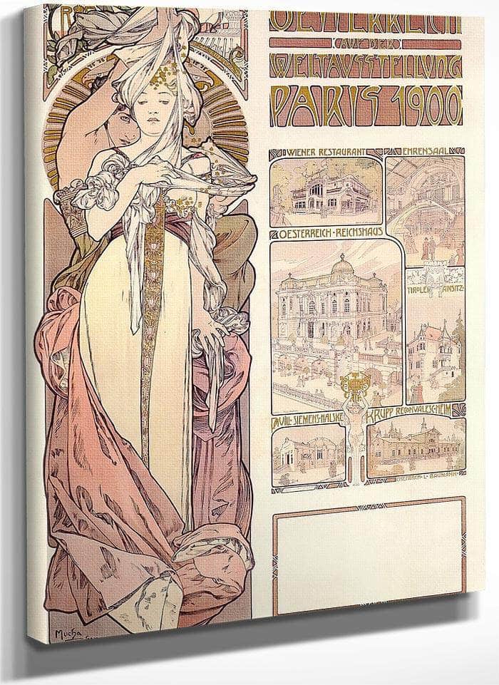 Austria At The World Exhibition By Alphonse Mucha Fine Art Print